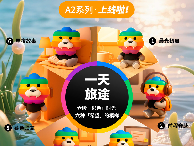 把「希望」设计成表情，能陪你出发的模样，彩虹狮花湾A2表情包