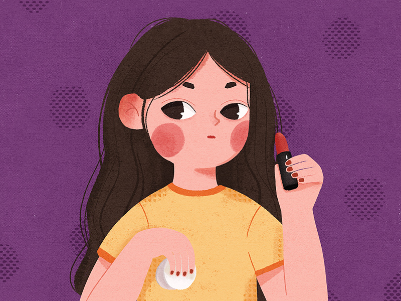 微胖小姐姐人物插画